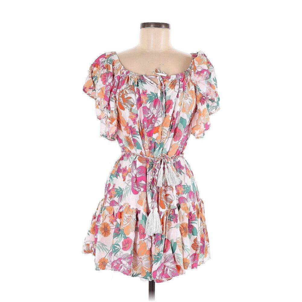 Rachel Zoe Floral Mini Dress - Pink, Orange, Green
